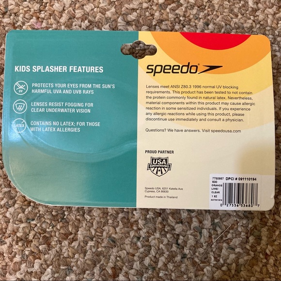 Speedo Splasher Goggles Kids Ages 3-8 Anti Fog UV Protection - Picture 5 of 6